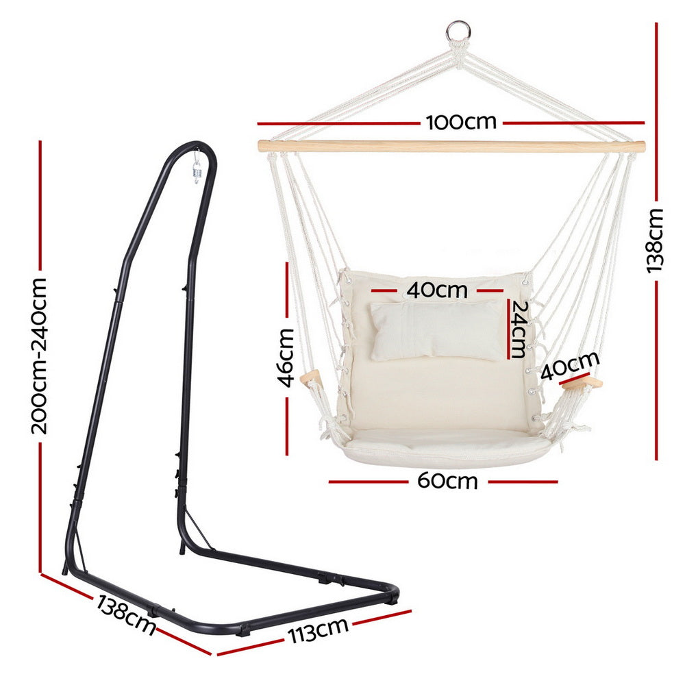 Gardeon Hammock Chair with Heavy Duty Steel Stand