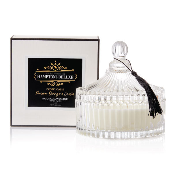 Hamptons Deluxe Large Candle - Exotic Oasis - Persian Orange and Cassis