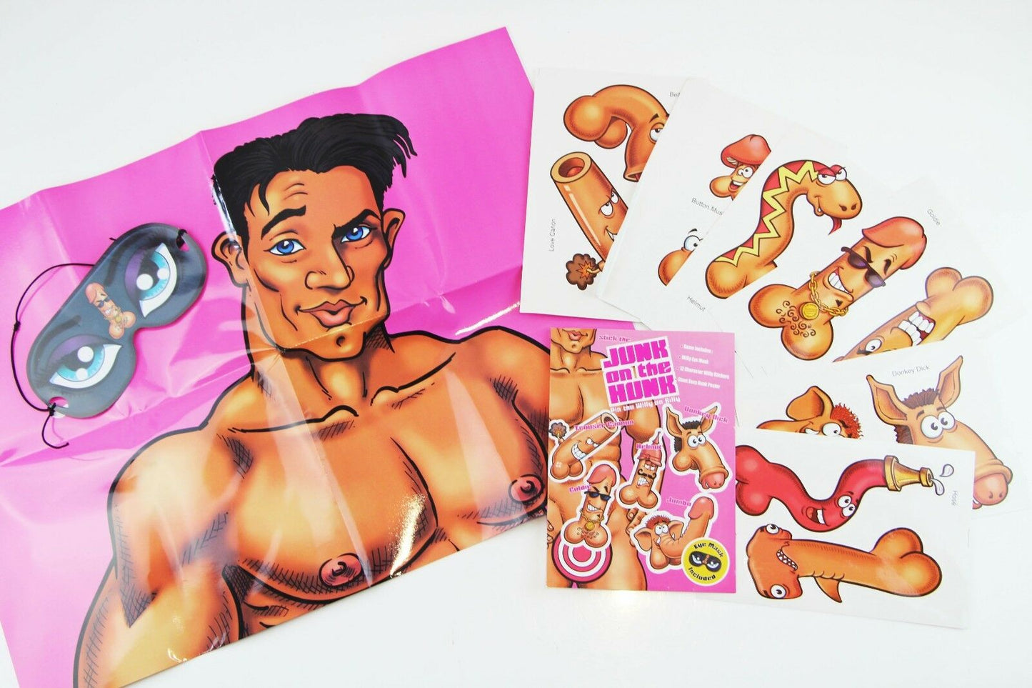 Hens Night Pack: Penis Veil Headband + 20 Dick Straws + Pin The Macho On The Man