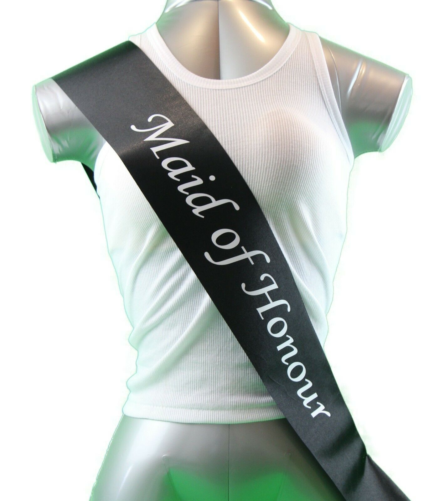 Hens Night Party Bridal Sash Black/White - Maid Of Honour