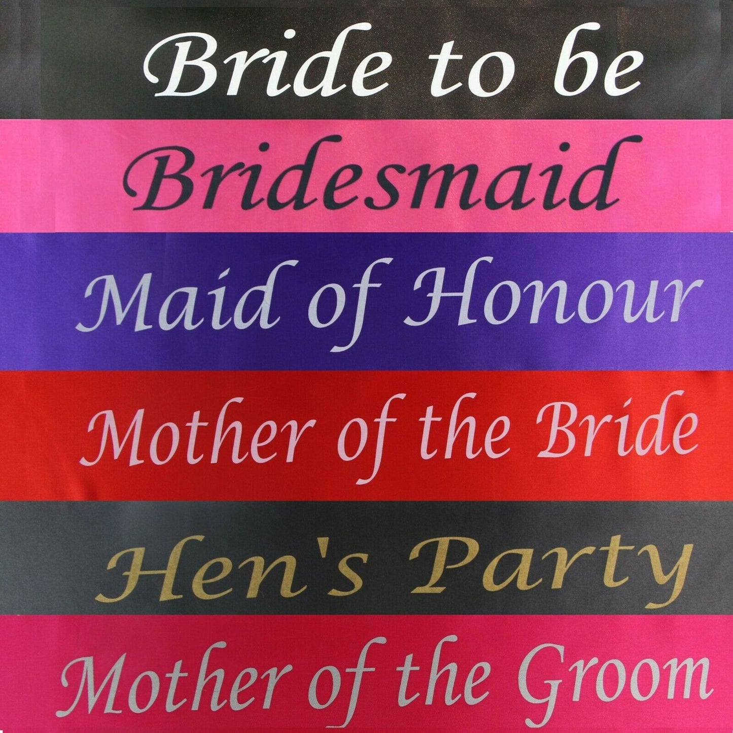 Hens Night Party Bridal Sash Bride Bridesmaid Maid Of Honour Groom Mother Sashes