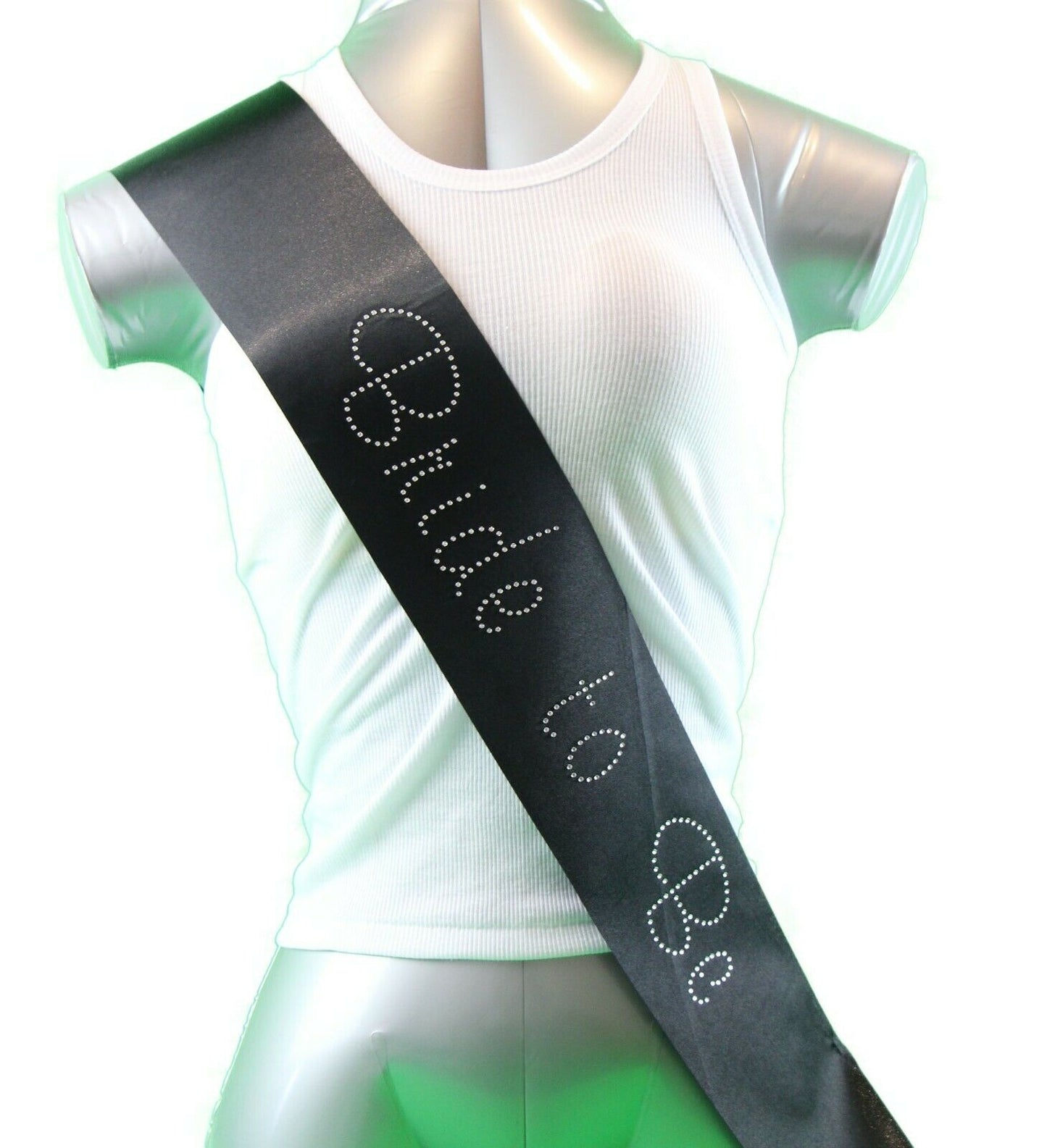 Hens Sash Diamante Diamond Crystal Sashes Bridal Party Black Pink Purple Blue