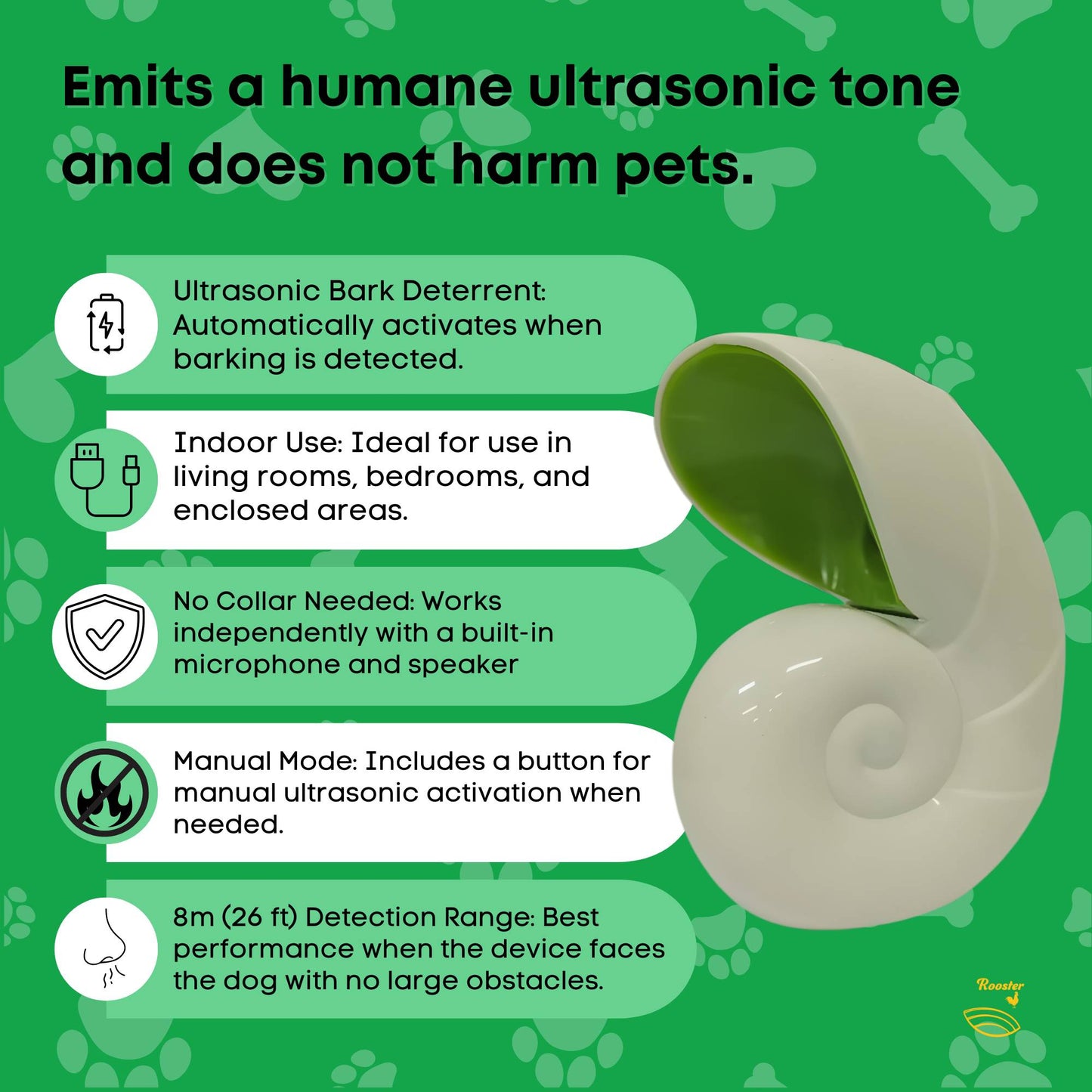 Indoor Dog Bark Ultrasonic Unit - Sound Anti Barking Control Training Aid - Bulk