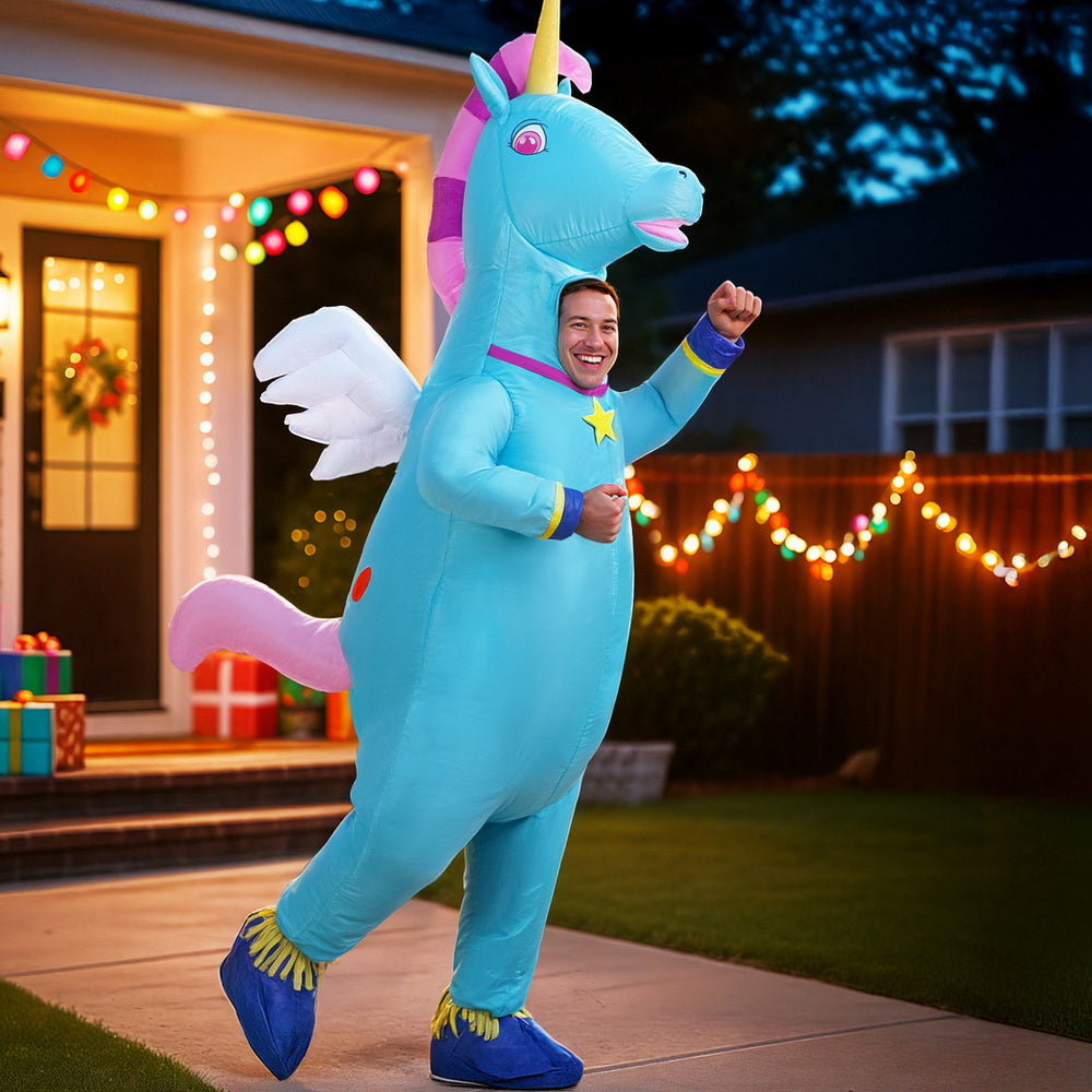 Inflatable Unicorn Costume Adult Suit Blow Up Party Fancy Dress Halloween Cosplay
