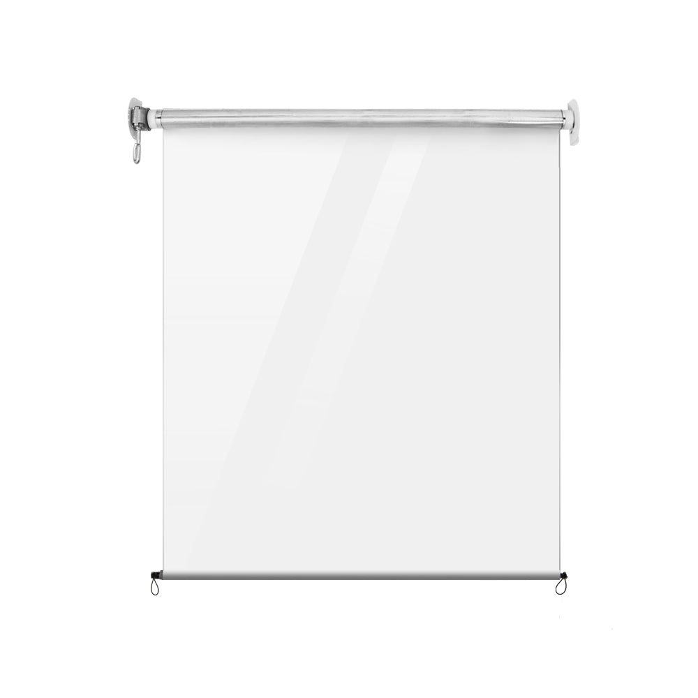 Instahut 1.2X2.4M Outdoor Blinds Clear Roll Down Awning Retractable Outdoor Blinds Water Wind Proof Transparent
