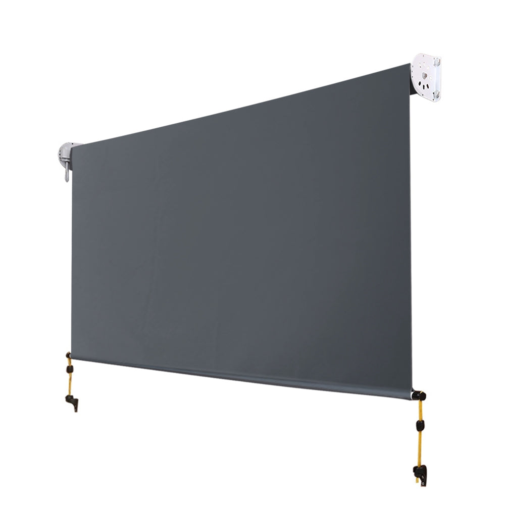 Instahut 3X2.5M Outdoor Blinds Awning Roll Down Canopy Retractable Outdoor Blinds Window Shade Grey