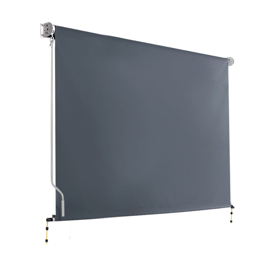 Instahut 3X2.5M Outdoor Blinds Awning Roll Down Canopy Retractable Outdoor Blinds Window Shade Grey