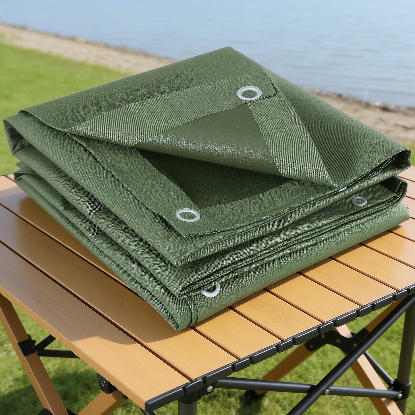 Instahut 4x6m Tarp Tarpaulin 600GSM Camping Canvas Heavy Duty Water Resistant