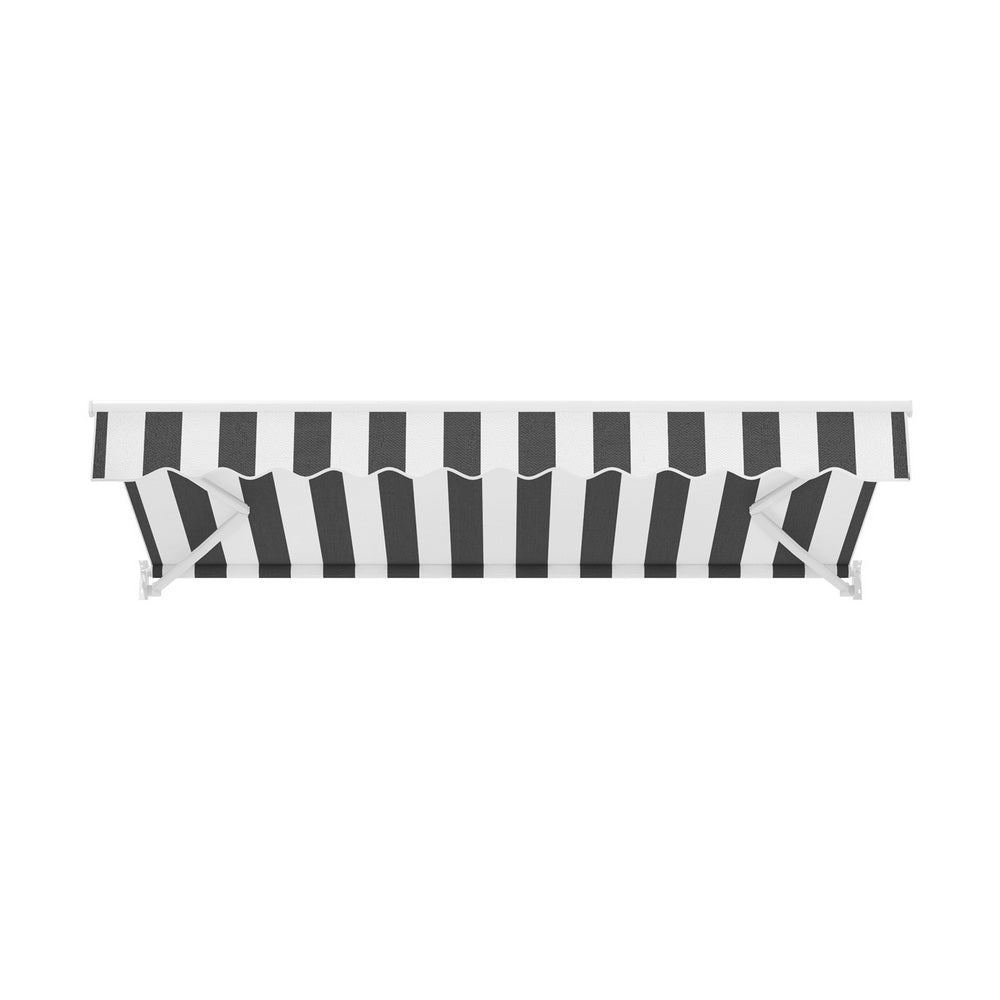 Instahut Retractable Folding Arm Awning Motorised Sunshade 2.5Mx2M Grey White
