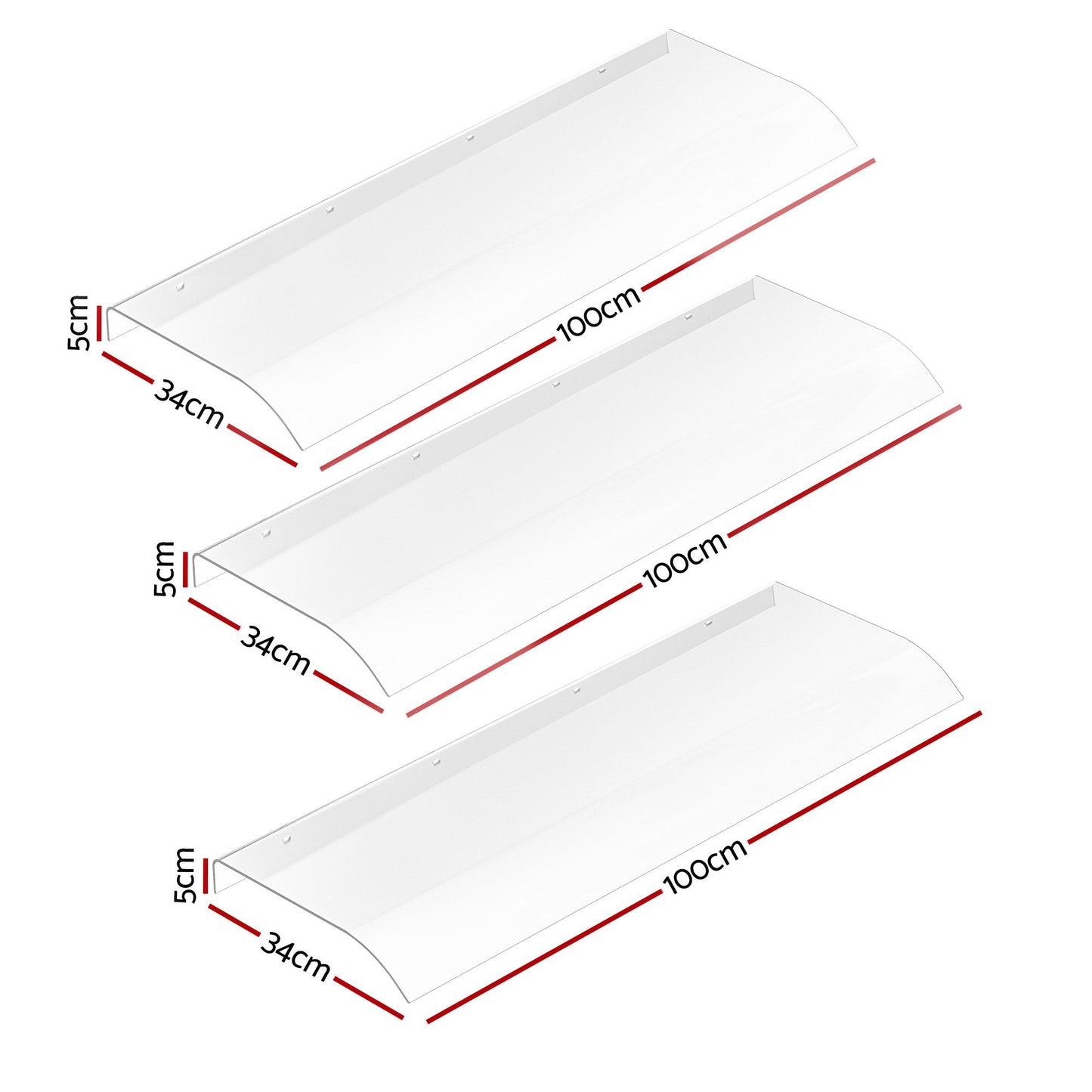 Instahut Window Door Awning 0.4mx3m Transparent