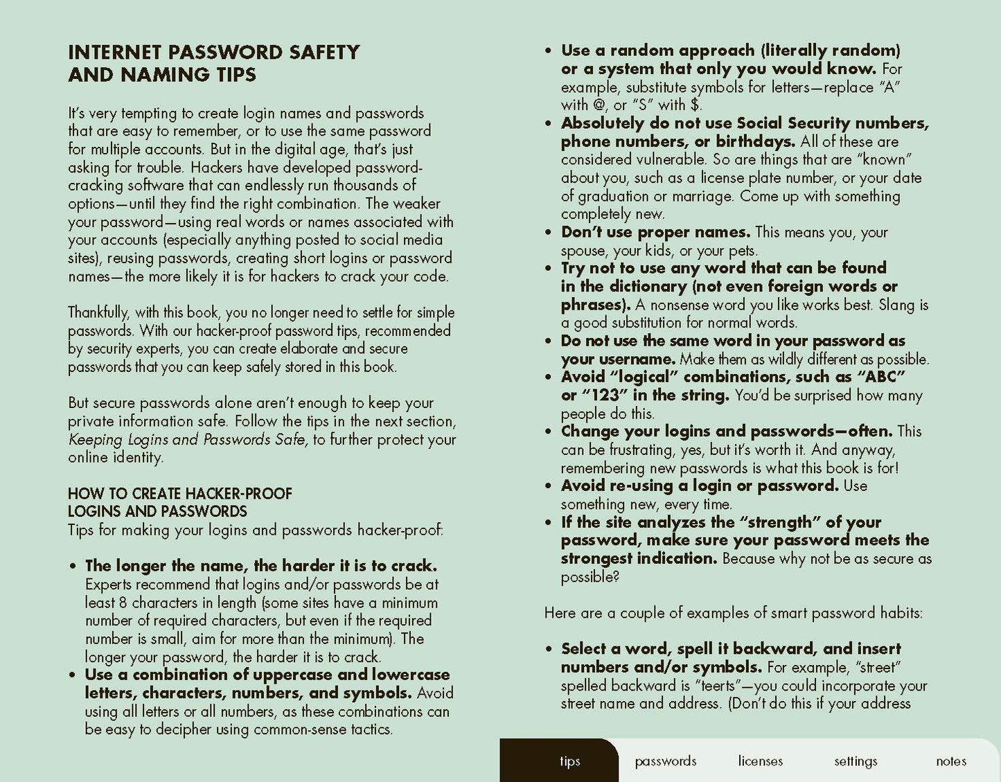 Internet Password Book