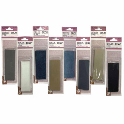 Iron On Mending Patch 90x255mm Cotton Clothes Repair Patches All Colours Birch