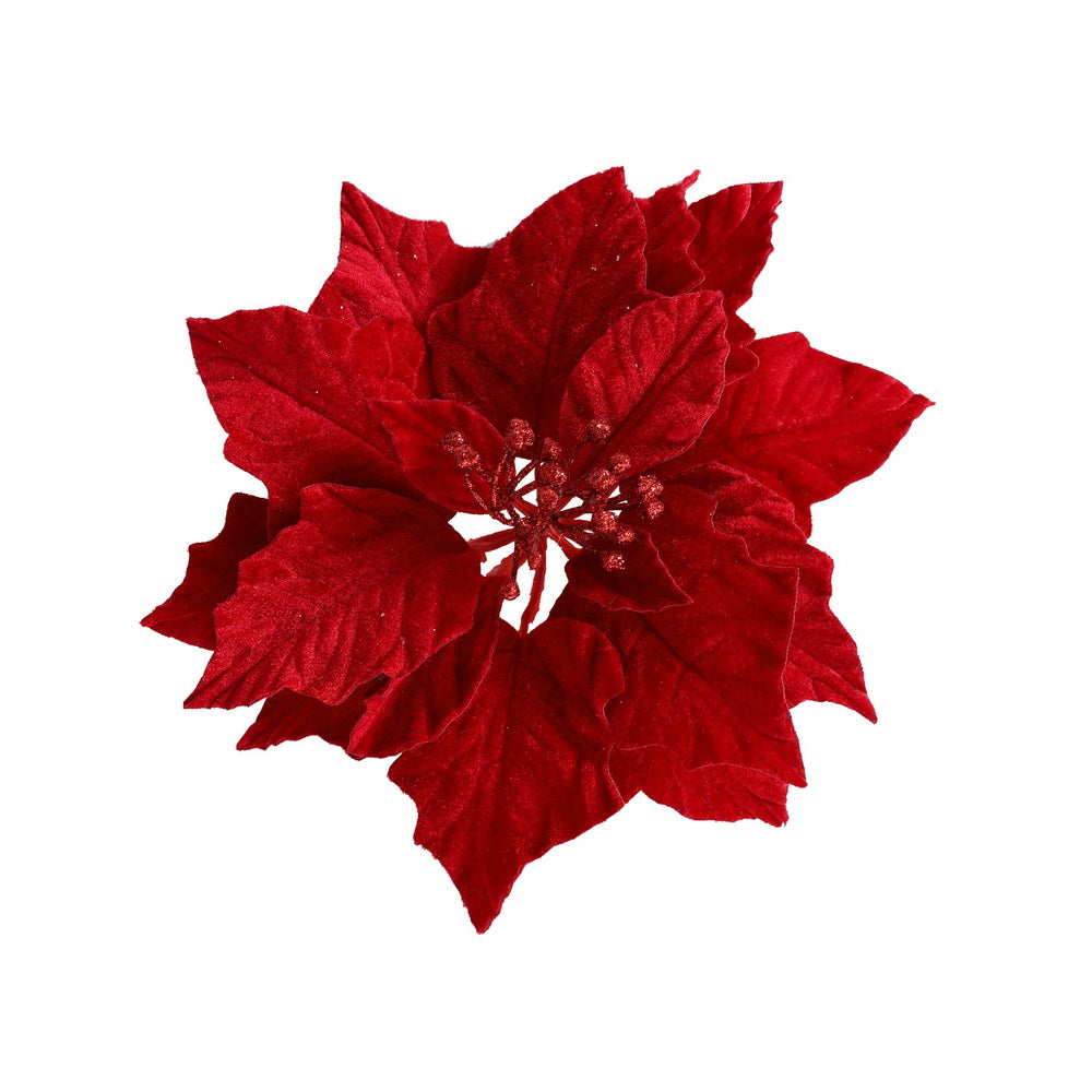 Jingle Jollys 14Pcs Christmas Tree Flowers Set Xmas Garland Wreath Ornaments Red