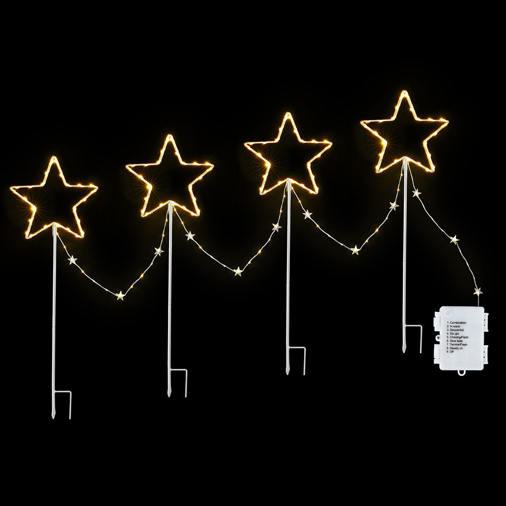 Jingle Jollys 4 PCS Christmas Lights Path Ground Light Garden Decorations 144 LED