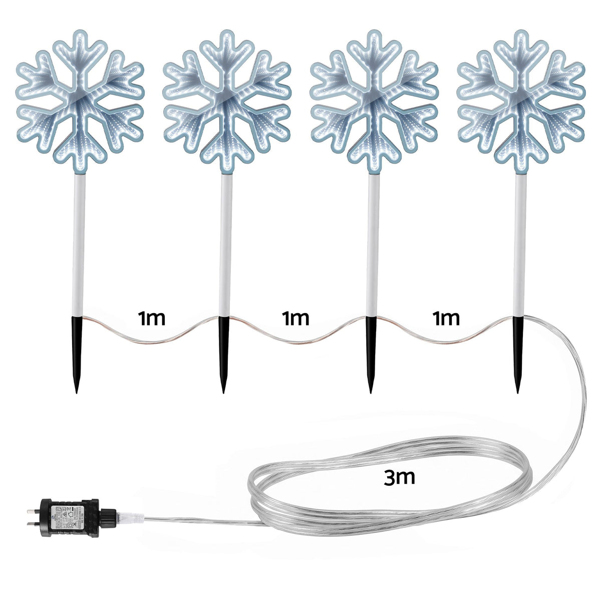 Jingle Jollys 4 Pack Christmas Lights Path Lights Garden Decoration Outdoor Pathway Lighting