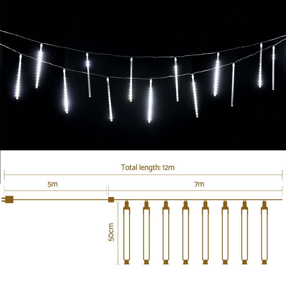 Jingle Jollys 7M Christmas Lights Shower Light 288 LED Icicle Falling Metor