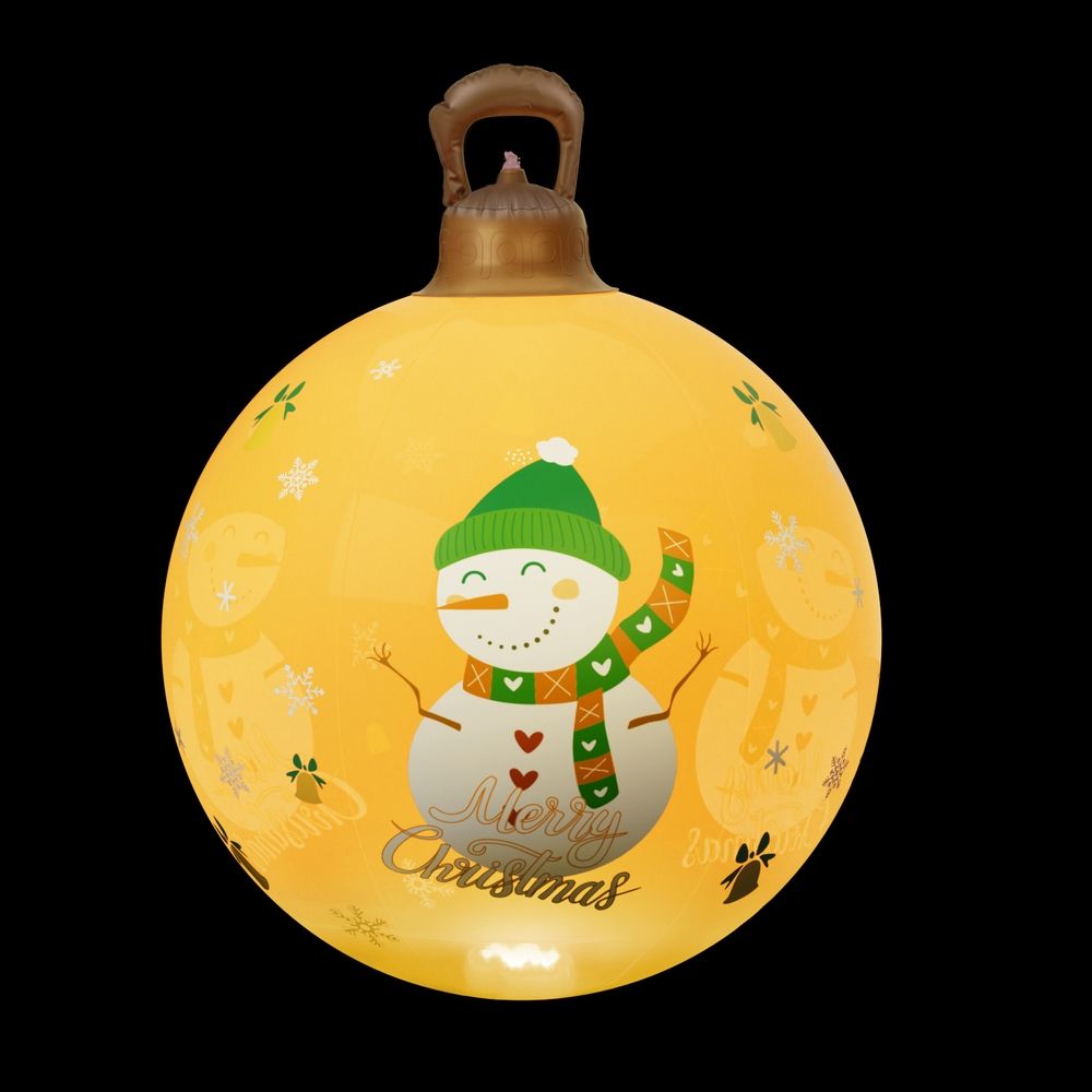 Jingle Jollys Christmas Inflatable Ball 60cm Led Illuminated Snowman Xmas Decor Gold