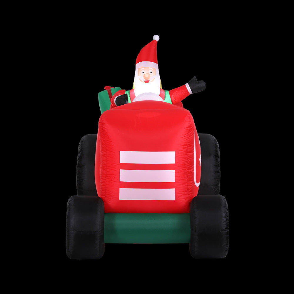 Jingle Jollys Christmas Inflatable Santa Truck 2.6M Length LED Decorations Illuminated