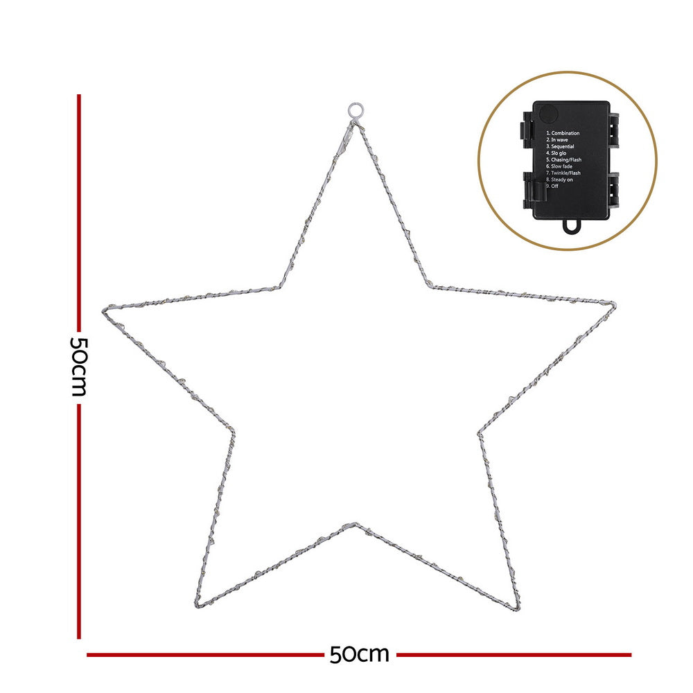 Jingle Jollys Christmas Lights 50cm Star 70 LED Xmas Decorations