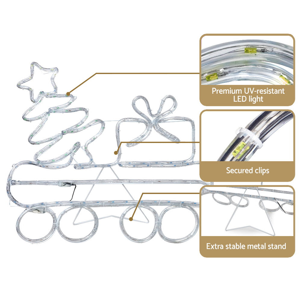 Jingle Jollys Christmas Lights LED Train Xmas Decoration Multi Colour