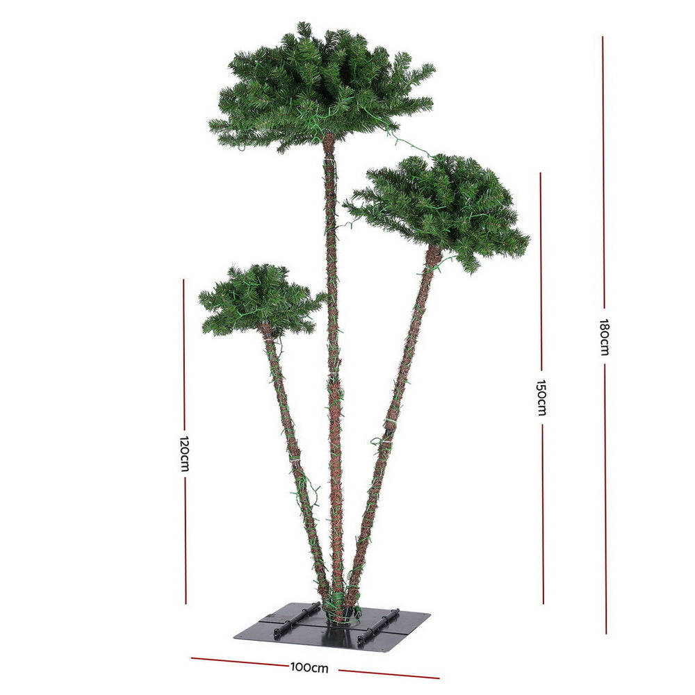 Jingle Jollys Christmas Tree 3-in-1 LED Xmas Palm Tree Party Decor 1.2/1.5/1.8M