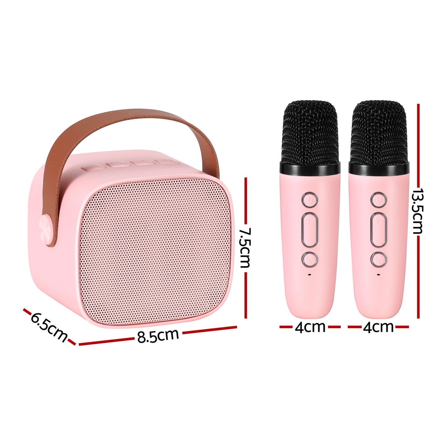 Alpha Mini Portable Karaoke Machine for Adults Kids with 2 Wireless Microphones