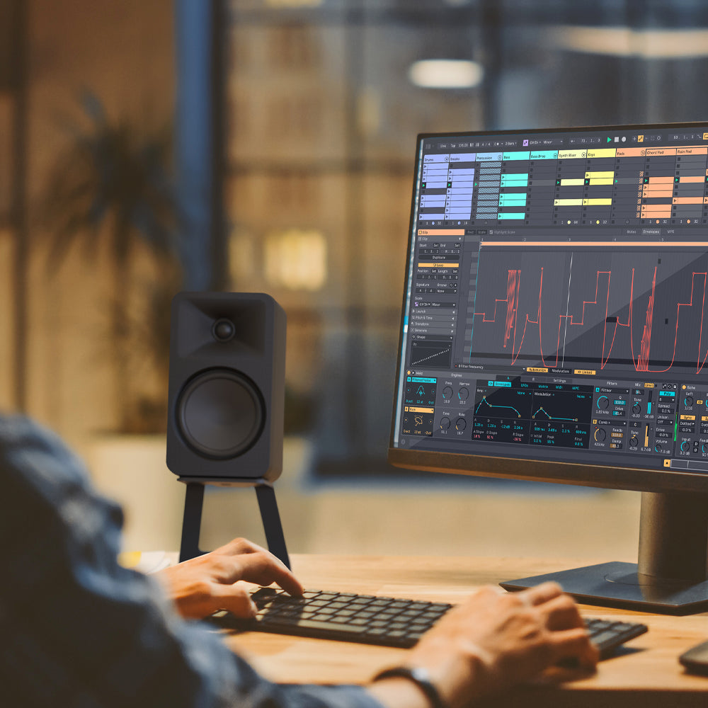 Kanto ORA4 140W Powered Reference Speakers with USB-C Input and Bluetooth - Black, Pair