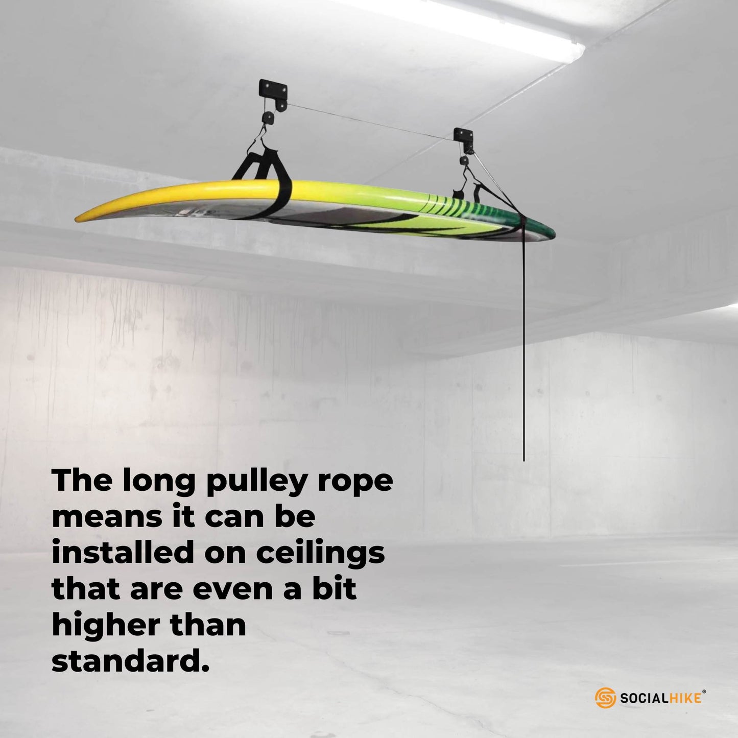 Kayak Hoist - 45kg Garage Ceiling Pulley Lift Storage System Bike Luggage Holder
