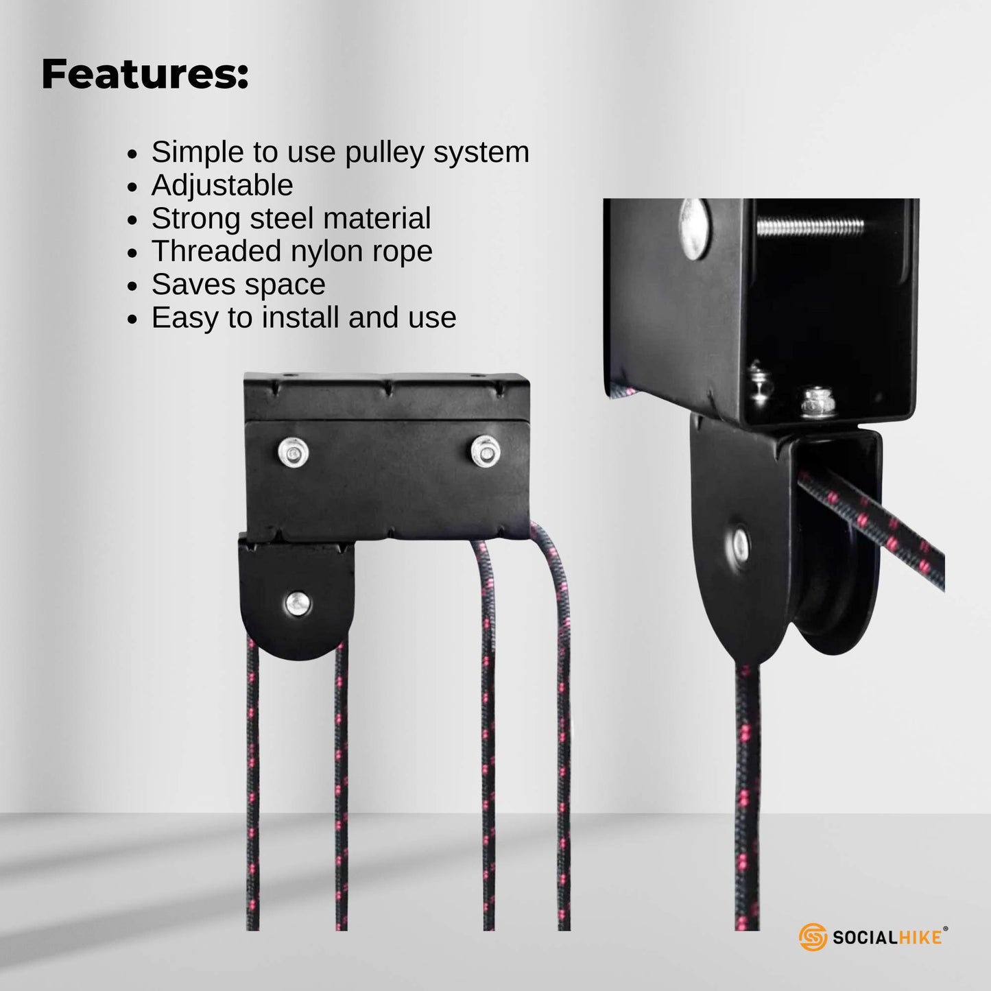 Kayak Hoist - 45kg Garage Ceiling Pulley Lift Storage System Bike Luggage Holder