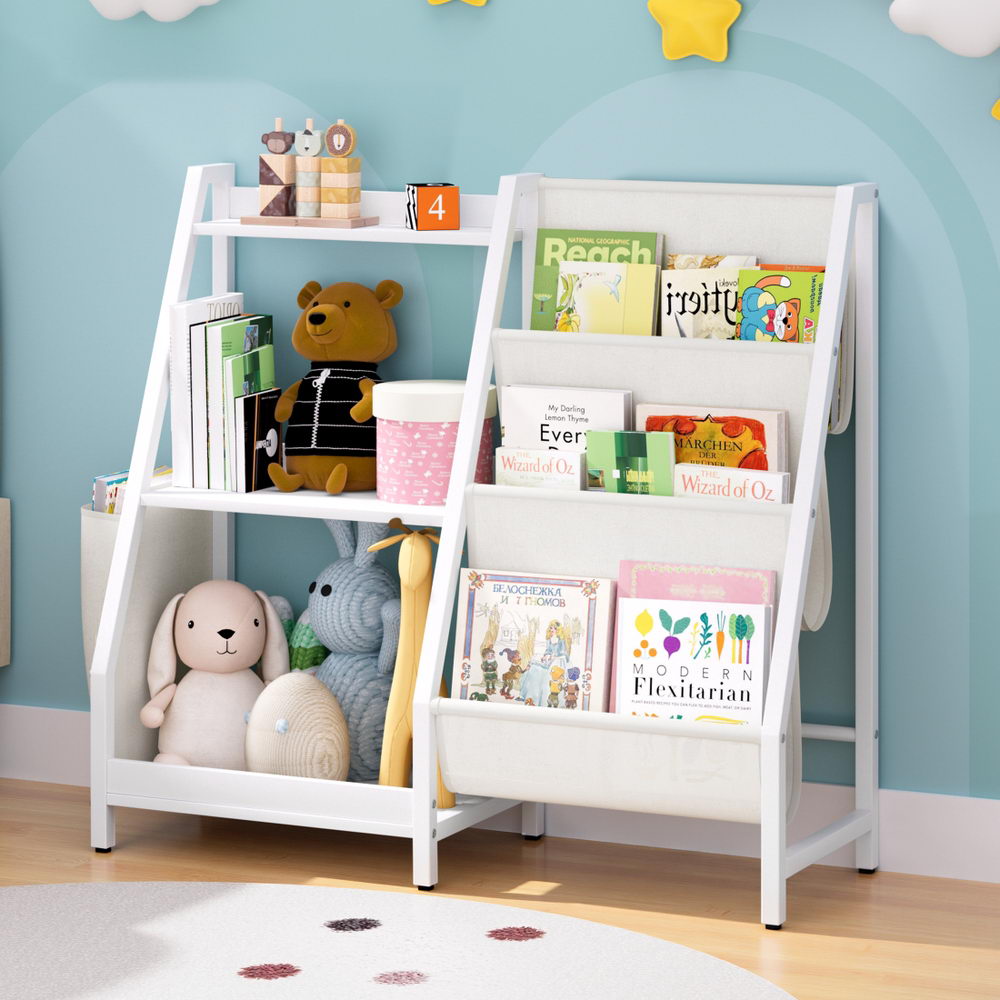 Keezi 3-Tier Kids Bookshelf Bookcase Children Toy Storage Organizer Rack Display Shelf