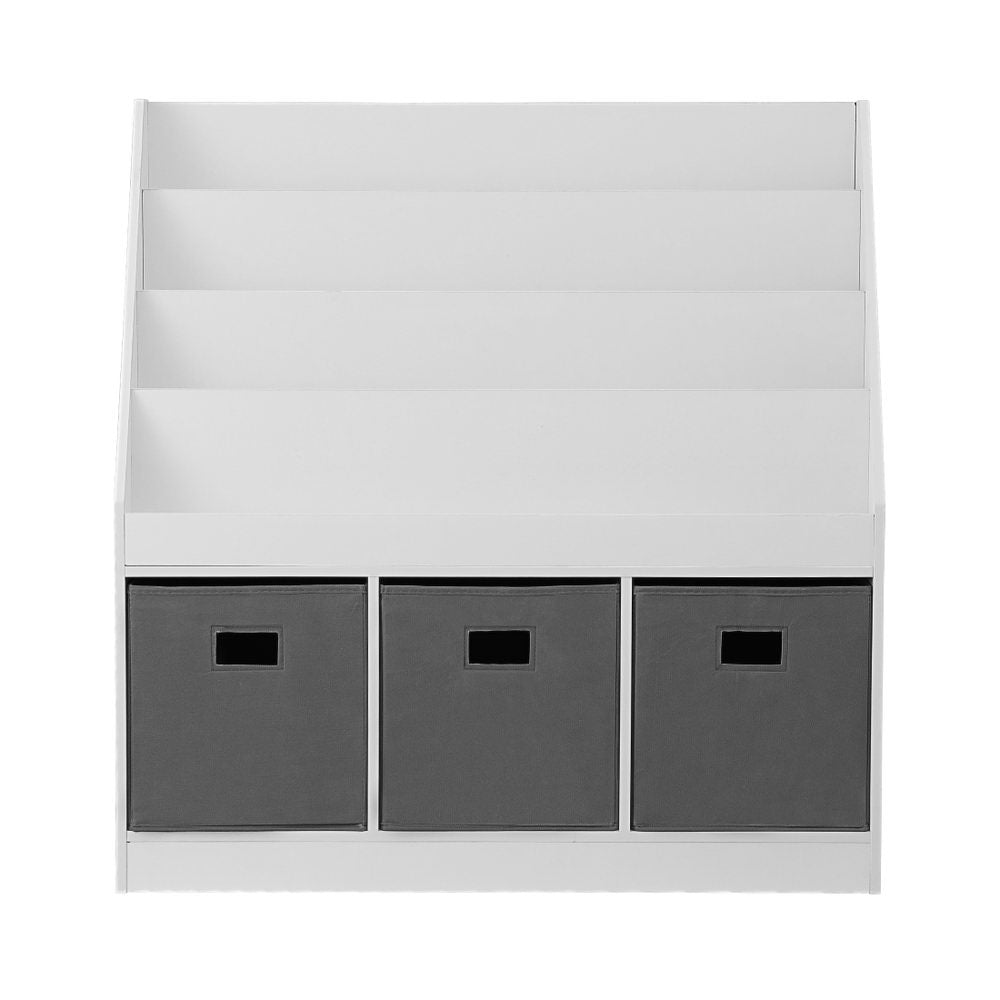 Keezi Kids Bookshelf 4 Tiers Magazine Rack Toy Box Organiser Storage Display Shelf