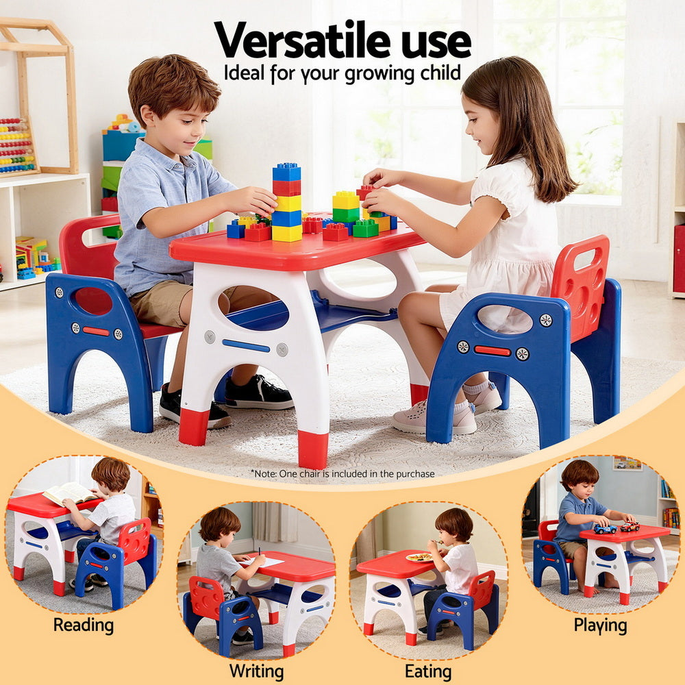 Keezi Kids Table and Chair Set HDPE Toddler Activity Play Set Orange/Yellow