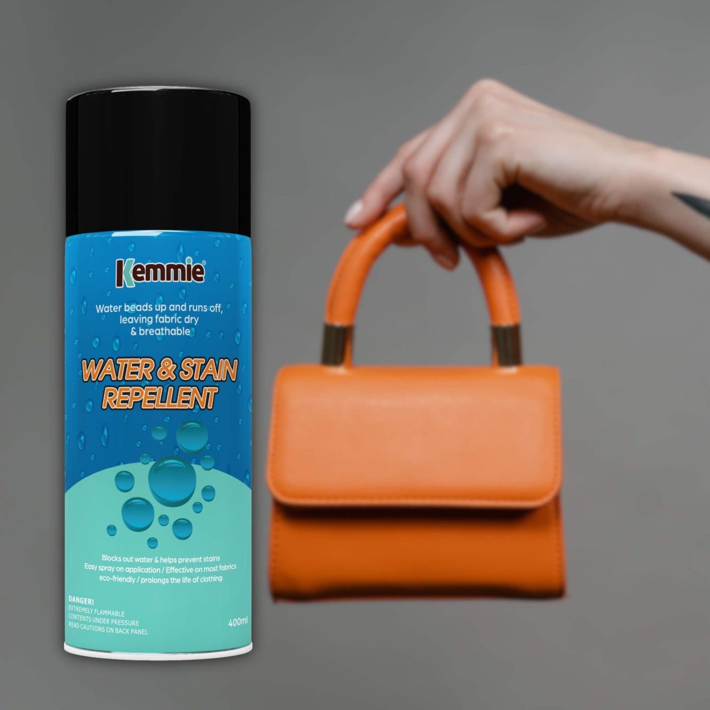 Kemmie 1x212g Water and Stain Repellent Spray for Shoes Suede Leather and Fabric