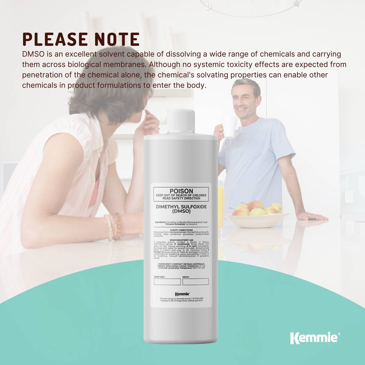 Kemmie DMSO Liquid 99.9% Pure - USP Grade Dimethyl Sulfoxide Solvent