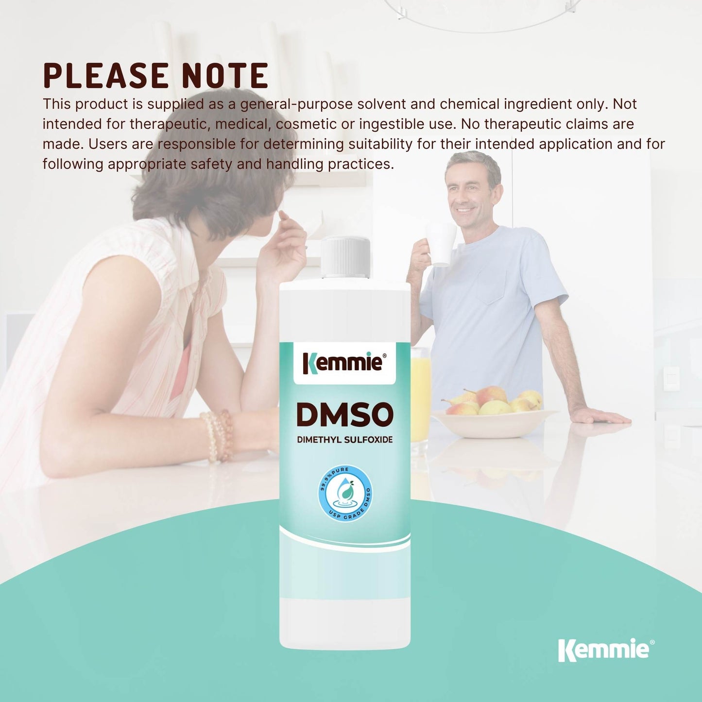 Kemmie 250ml DMSO Liquid 99.9% Pure - USP Grade Dimethyl Sulfoxide Solvent