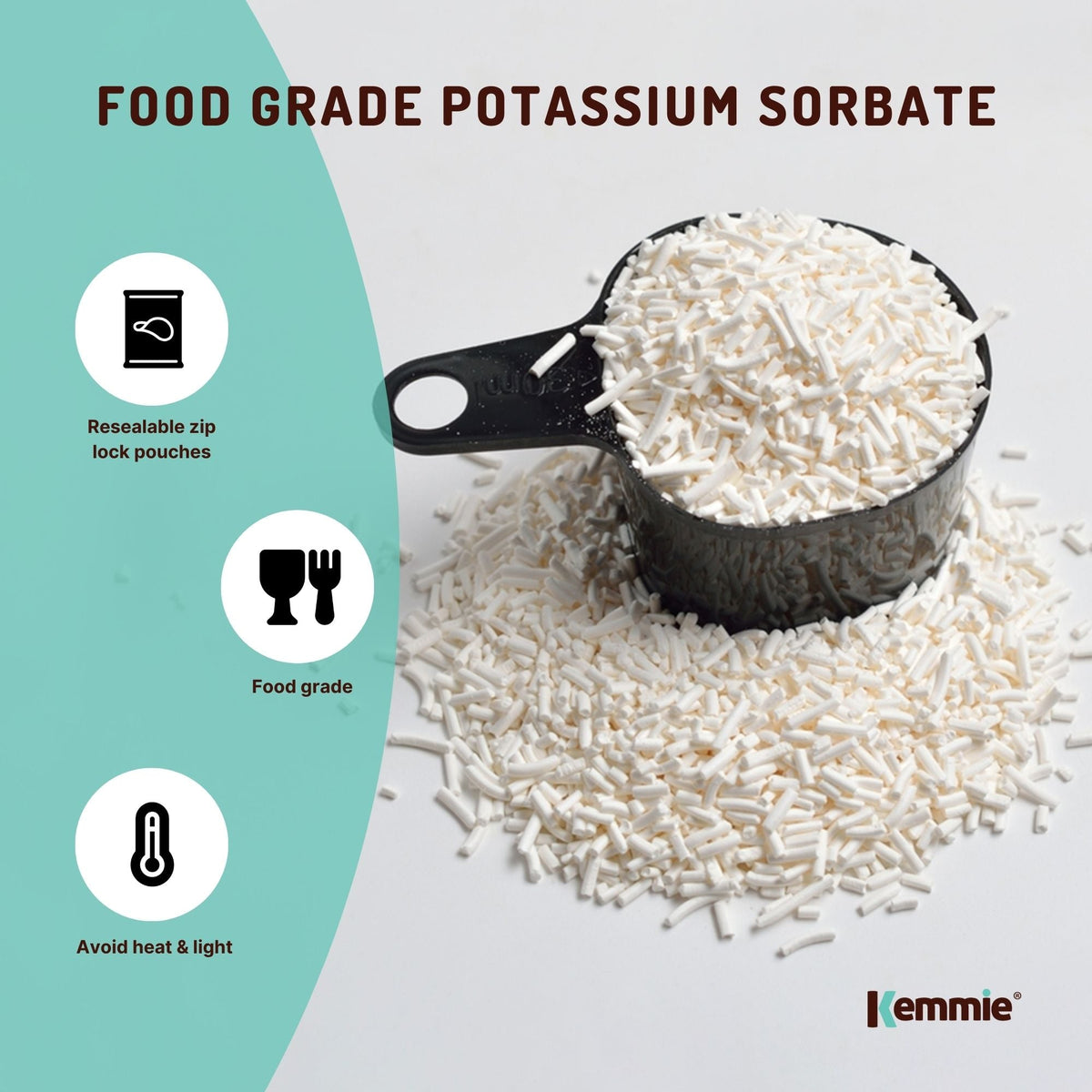 Kemmie 50g Potassium Sorbate Granules E202 Preservative Cosmetic Brewing
