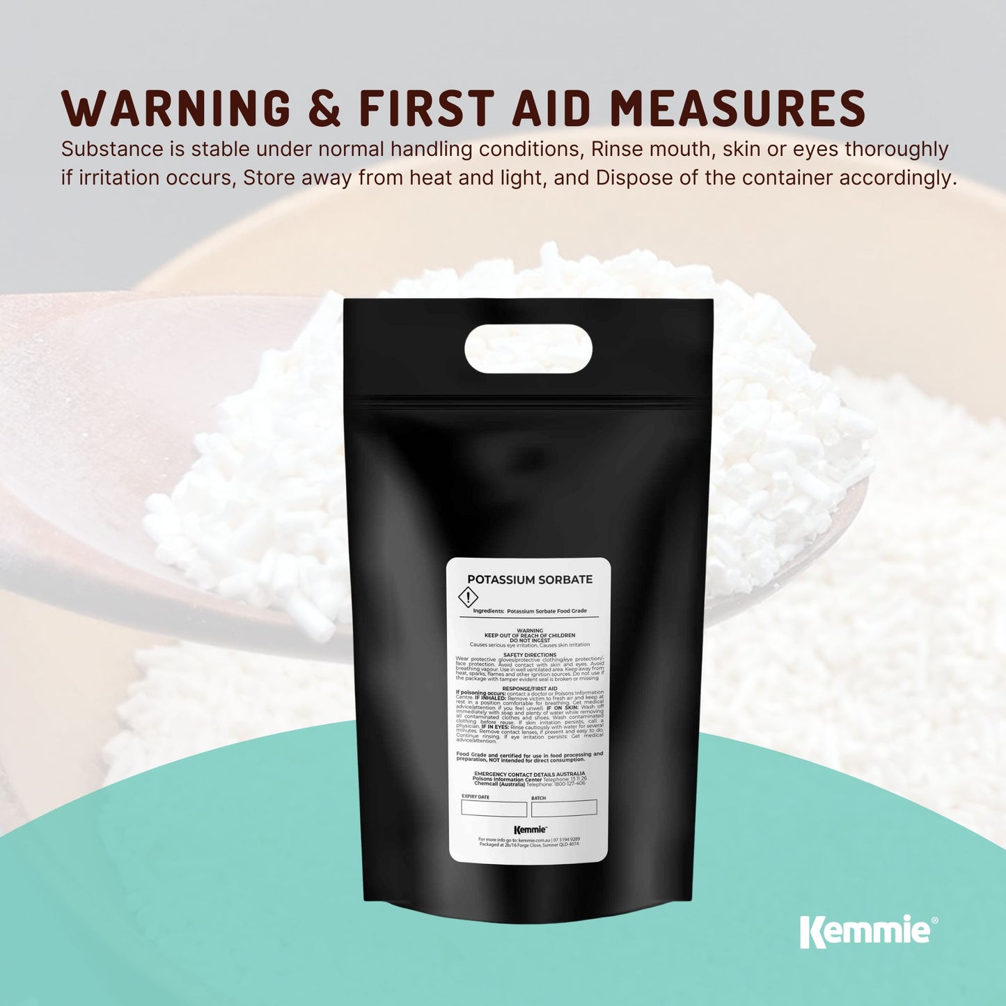 Kemmie 5Kg Potassium Sorbate Food Grade Granules Preservative E202 Cosmetic