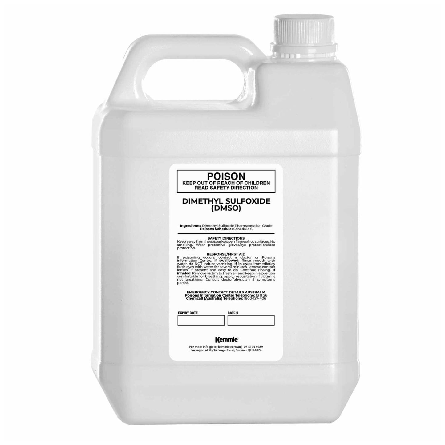 Kemmie 5L DMSO Liquid 99.9% Pure USP Grade Dimethyl Sulfoxide Solvent Bulk