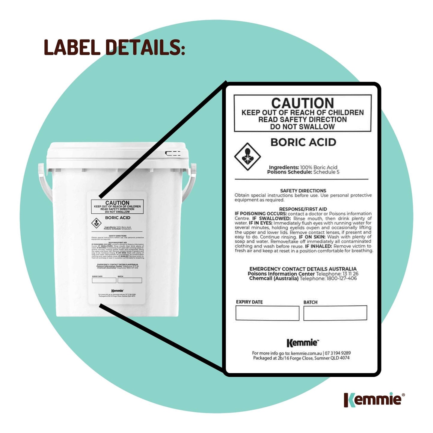 Boric Acid Powder 99.9% Pure Tubs - Soluble Orthoboric Acid H3BO3