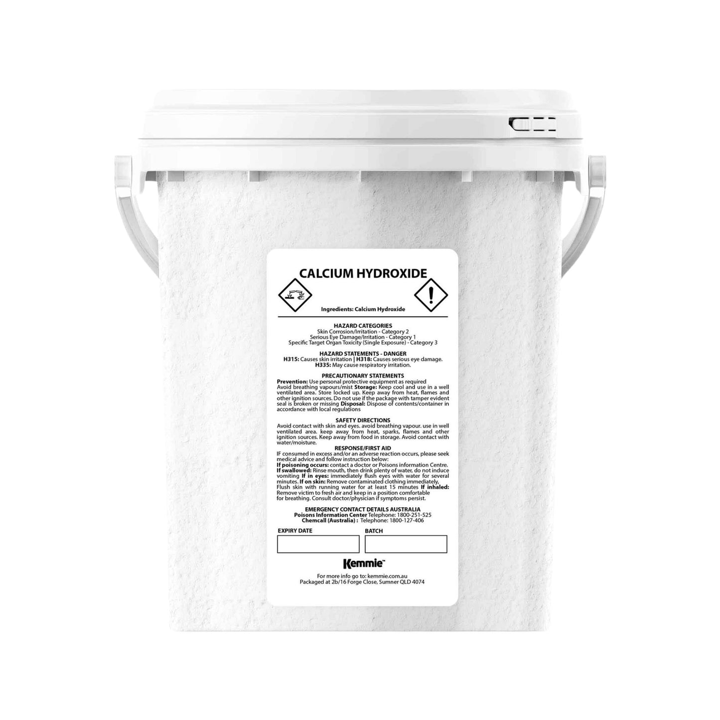 Kemmie Calcium Hydroxide Powder Tubs - Food Grade Pickling Lime FCC Bulk