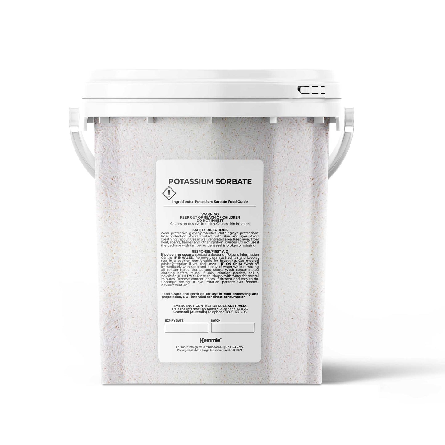Kemmie Potassium Sorbate Granules E202 Preservative Cosmetic Brewing Tubs