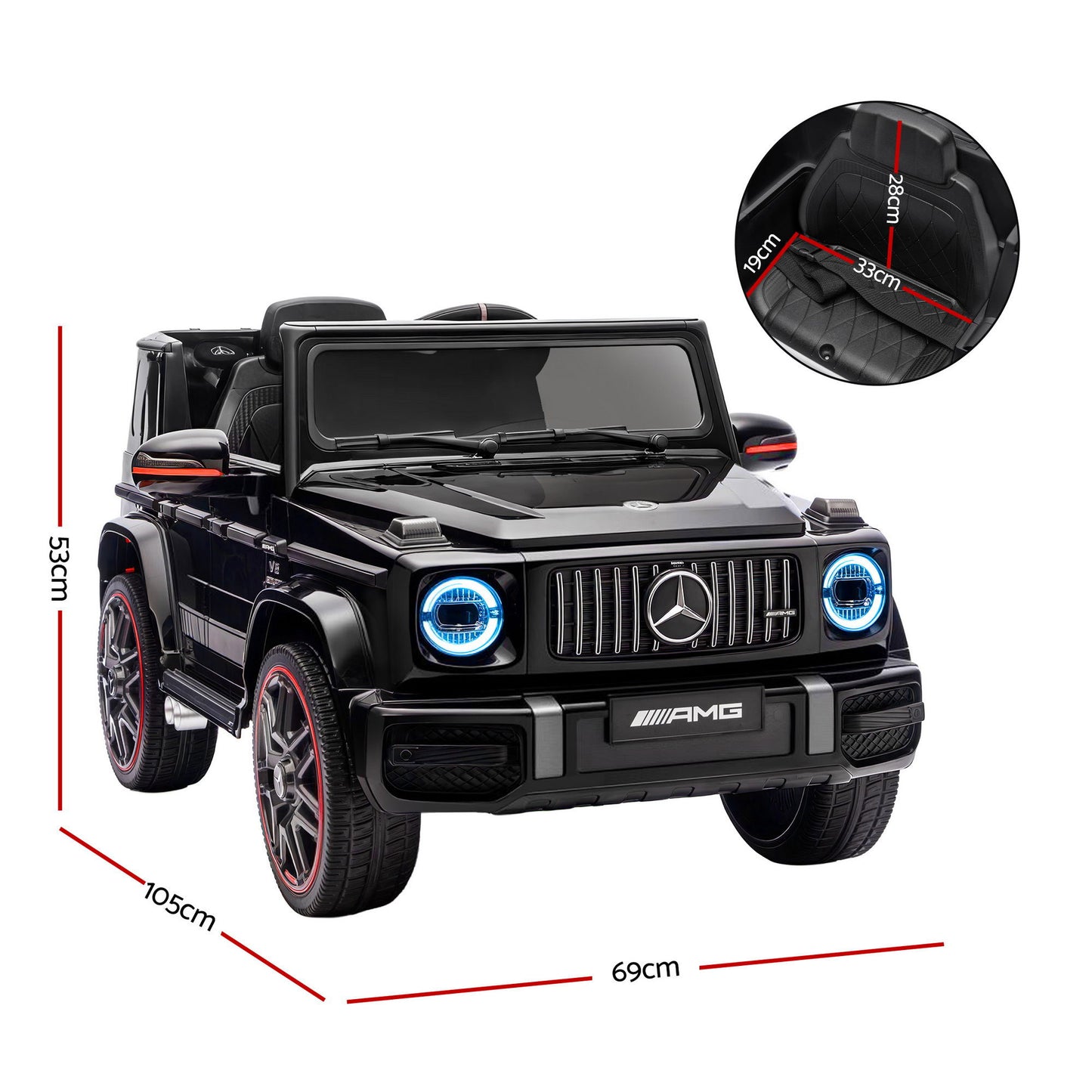 Kids Electric Ride On Car G63 Toy Cars Remote Control Black