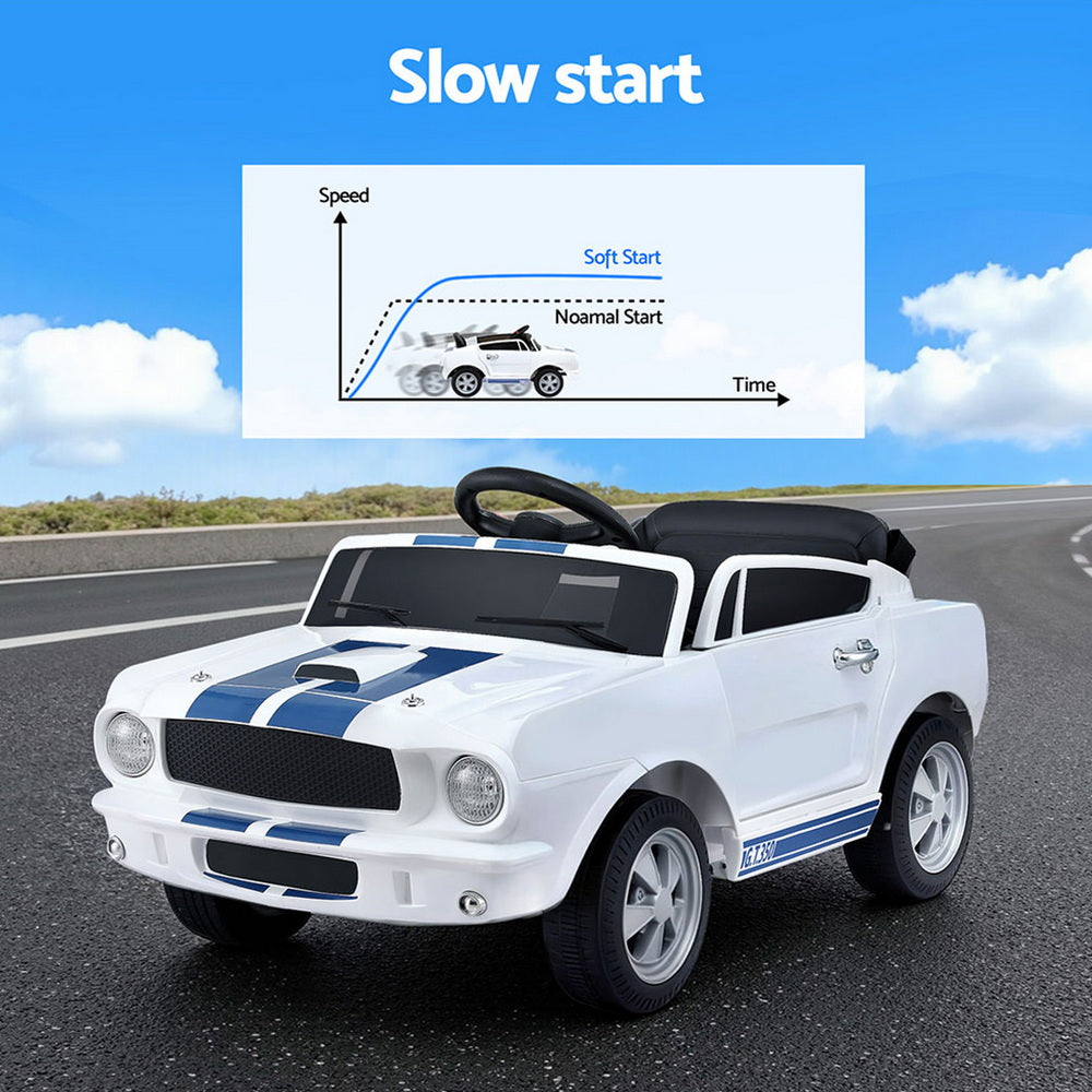Kids Electric Ride On Car Licensed GT350 Outdoor Toys Cars Music Remote White