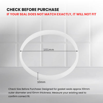 101mm Flat No-Lip Gasket Seal Compatible with Nutri Ninja 600W Cups - White