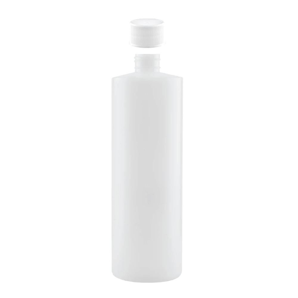 Kitchee 1x 500ml Ntural HDPE Round Bottle + 28/410 Caps - Empty Plastic Food Storage