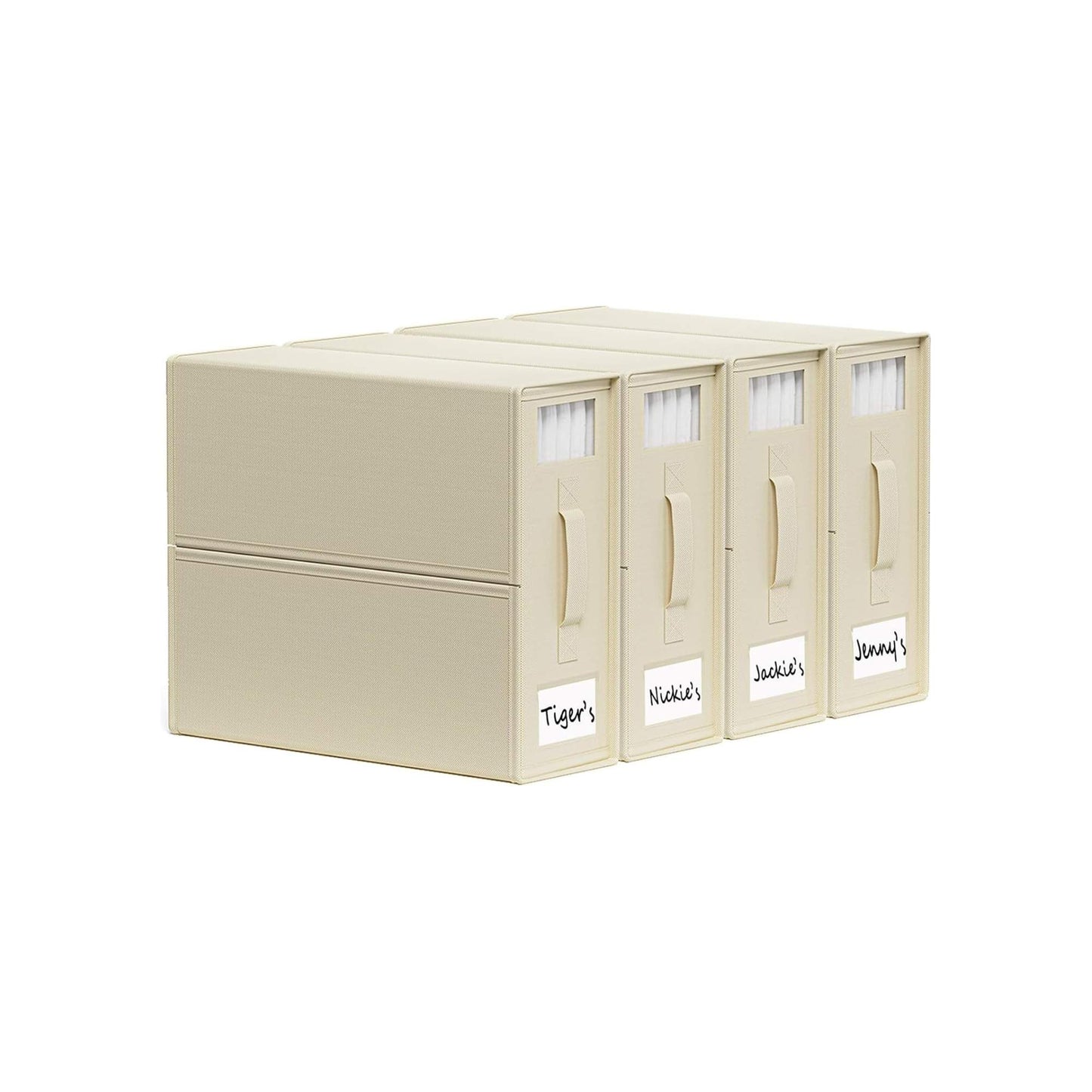 Kitchee 4x Foldable Bed Sheet Storage Box - Linen + Closet Organiser Beige