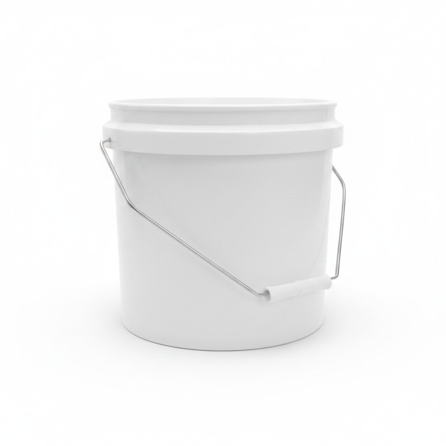 Kitchee Plastic White Buckets Handle + Lids - 2L 5L 10L - Small and Large Pail