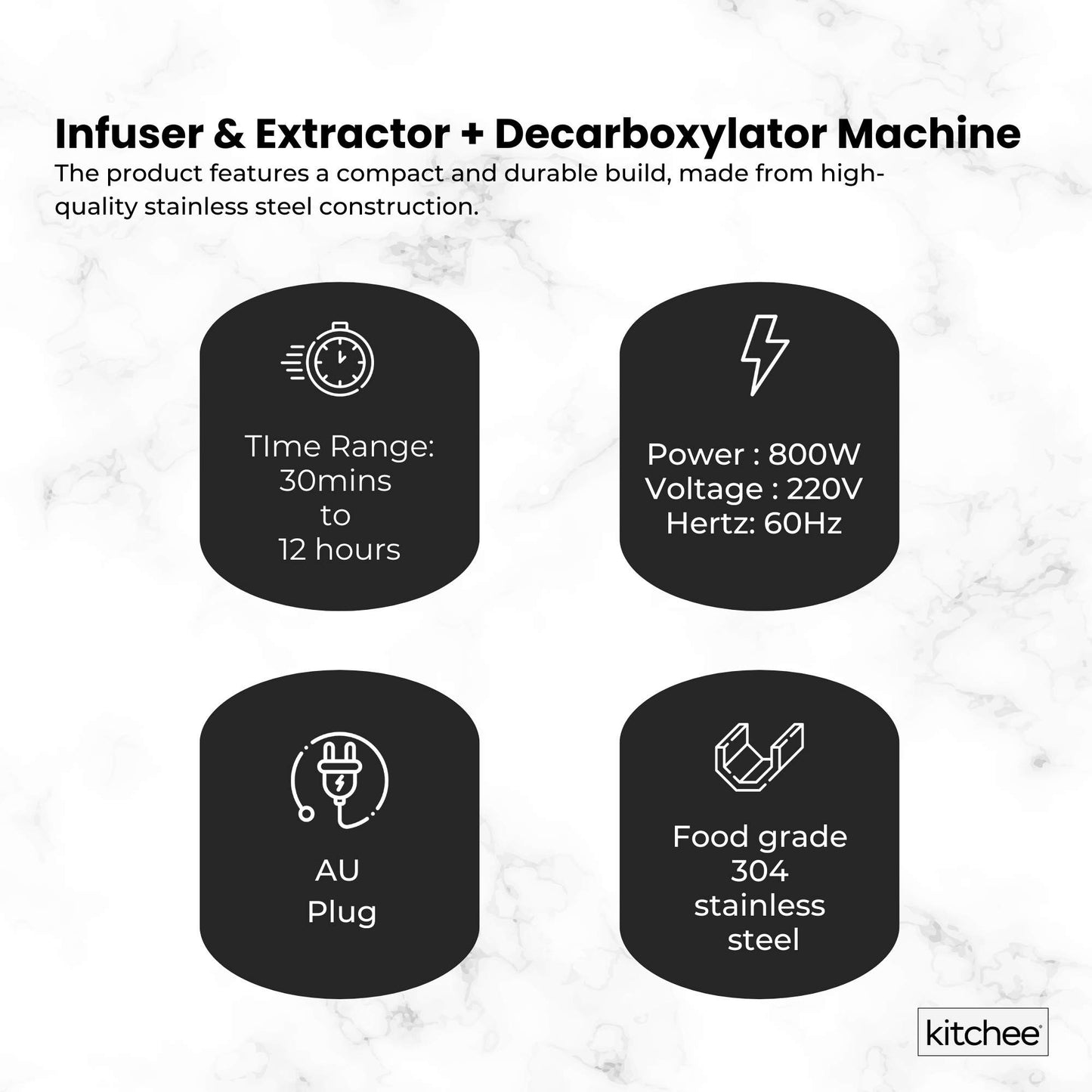 Kitchee Electric Butter Oil Herbal Infuser & Extractor + Decarboxylator Machine