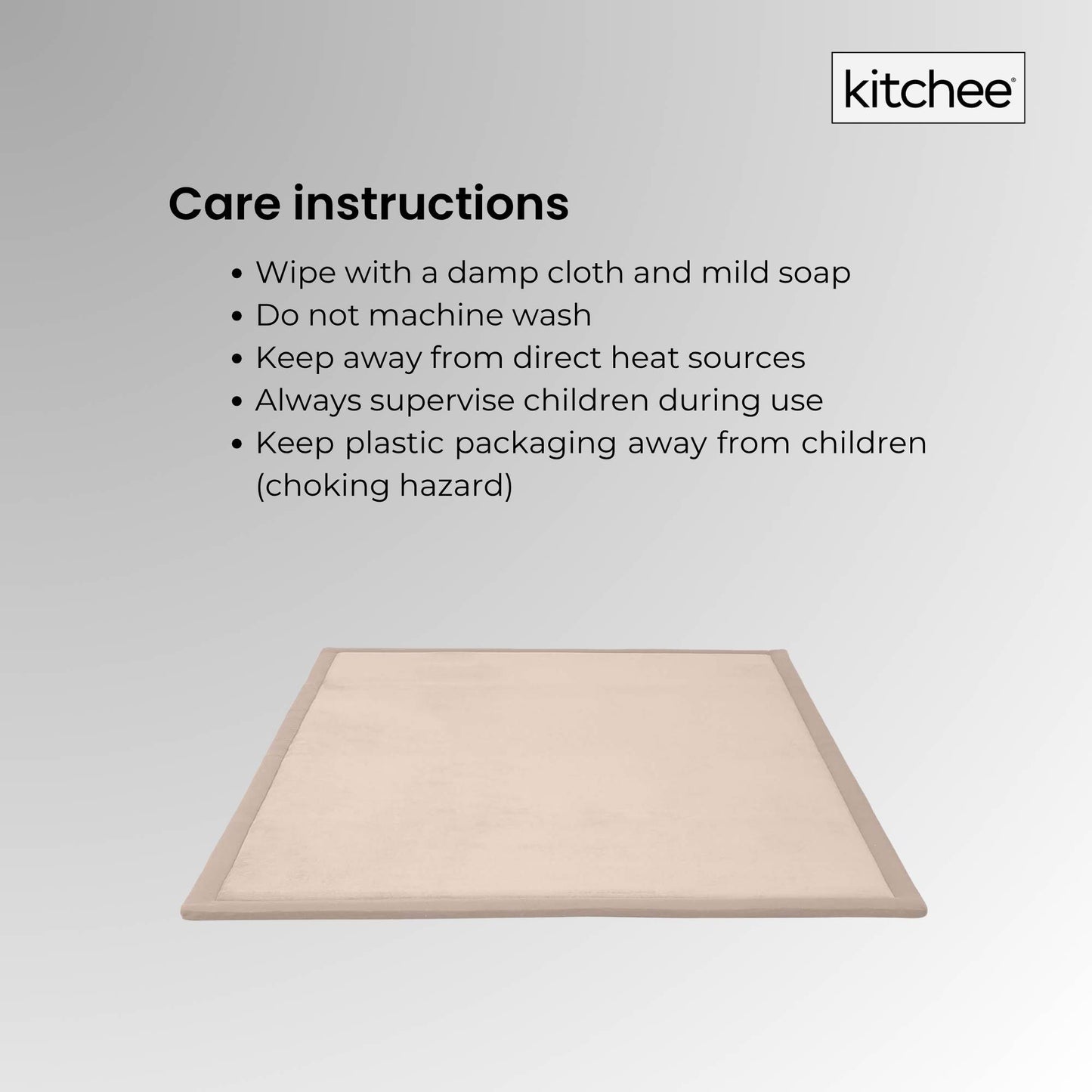 Kitchee Foam Floor Mat - Padded Thick Deep Soft Tatami Style Rug Cream