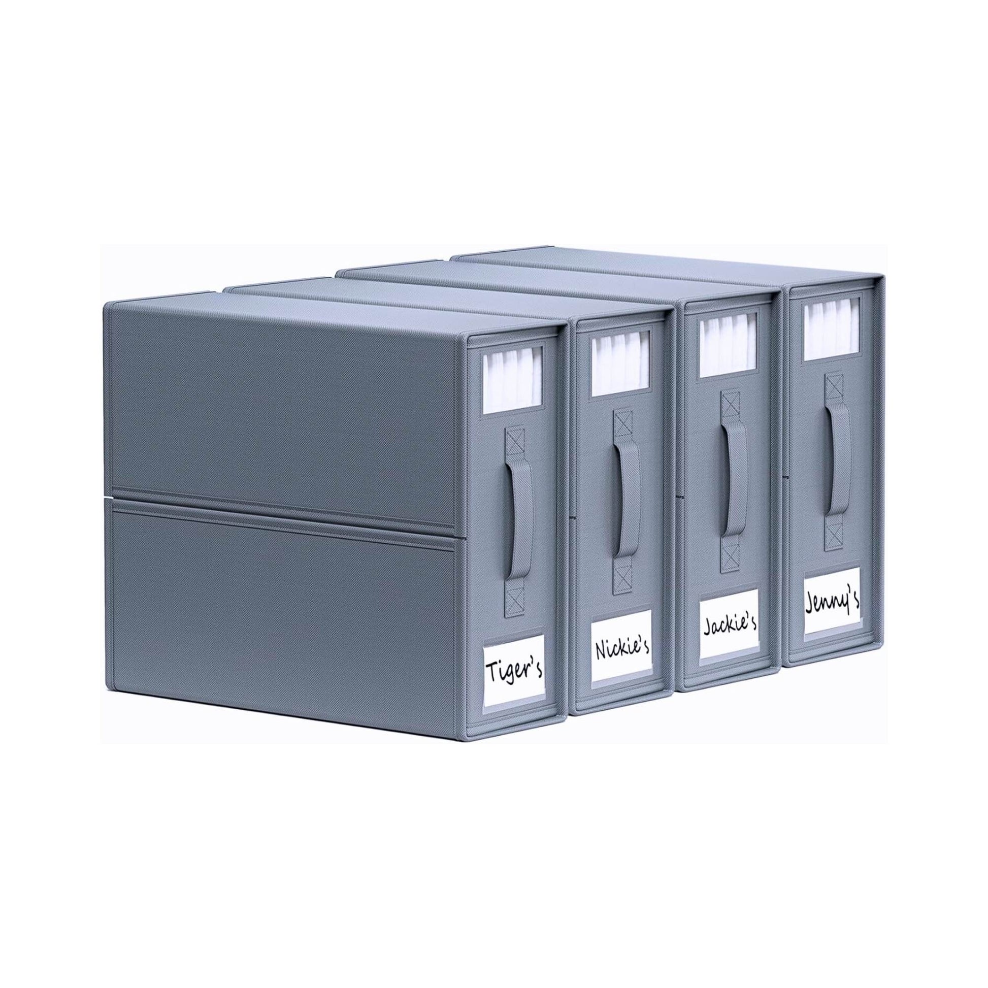 Kitchee Foldable Bed Sheet Storage Boxes – Linen Blanket & Closet Organiser Grey